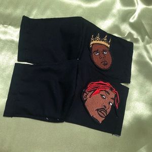 2 pac and Biggie face mask set